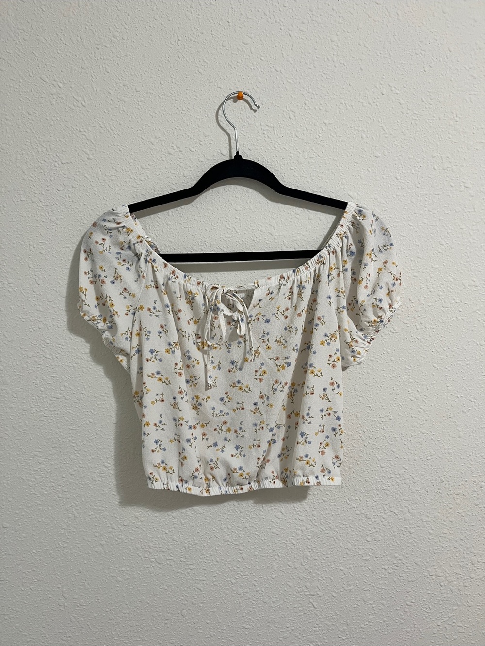 pink rose white floral blouse